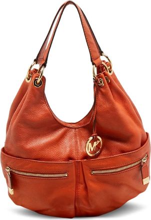 Michael Kors Layton grote leren schoudertas - Oranje