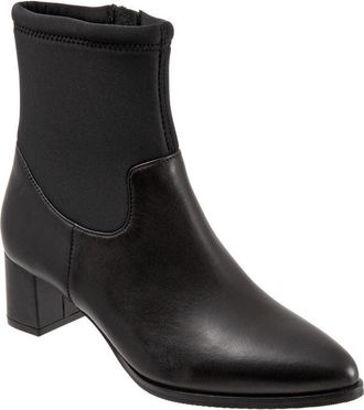 Trotters Kippy T2060-001 Boots Womens Black Leather Ankle Bootie JOBB216