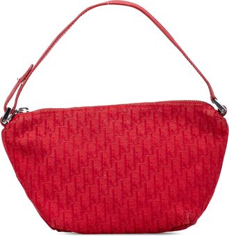 Dior Pre-owned Womens Trotter Shoulder Bag Canvas - Poppy Textile - One Size