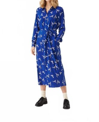 Part Two Silane Shirt Dress In Blue Bouquet