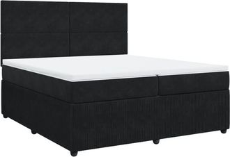 vidaXL Cama Box Spring Con Colch&oacute;n Terciopelo Negro 200x200 Cm Vidaxl