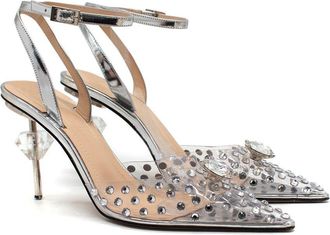 Mach & Mach Perspex Crystal-Embellished Stiletto Pumps Size 36