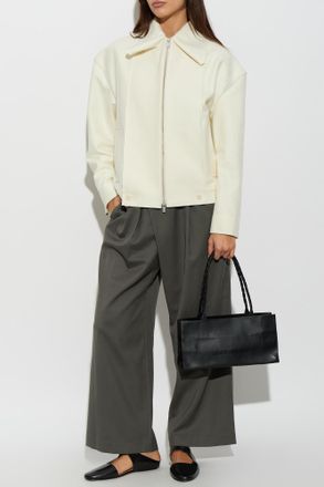 Issey Miyake Wool Trousers With Pleats, Womens, Green