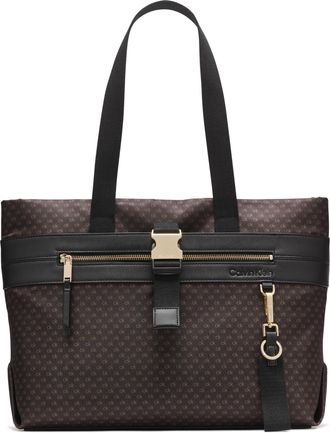 Calvin Klein Elora Organizational Tote, Brown/Khaki/Black, One size