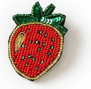 Matr Boomie Bala Mani Beaded Strawberry Brooch Pin in Red at Nordstrom