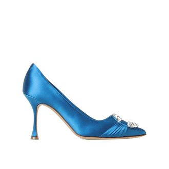 Manolo Blahnik Silk High Heel Womens Pumps