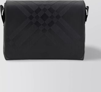 Burberry archive check leather messenger bag