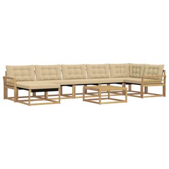vidaXL Conjunto De Sof&aacute;s De Exterior 8 Pcs Y Beige 79 X 79 X 37 Cm Vidaxl
