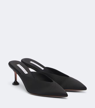 Aquazzura Mules Bisous de sat&eacute;n