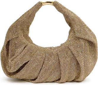 Benedetta Bruzziches Yennefer Gold Draped Crystal Mesh Handbag