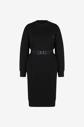 Moncler Oversize-Sweatkleid mit G&uuml;rtel Matt Black