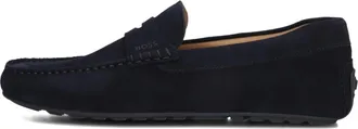 HUGO BOSS Schoenen, Heren, Blauw, 44 EU, Su&egrave;de, Blauwe Su&egrave;de Mocassins voor Heren