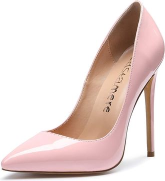 Castamere Womens High Heels Pointed Toe Pumps 4.7IN Stiletto Heels Patent Pink Shoes EU 44.5