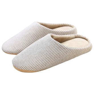 Generic Women Christmas Fluffy Slippers Women Autumn Striped Leisure Silent Anti Slippers Size 5 Coffee