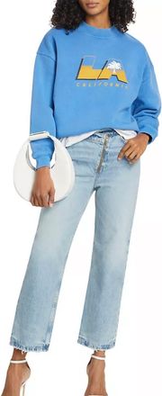 Frame Denim Le Jane Crop Angled Zipper Jeans In Rhode