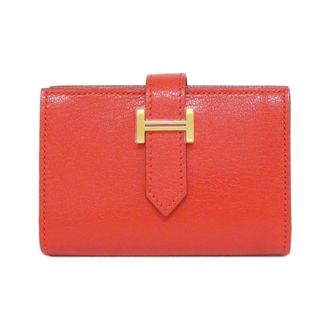 Herm&egrave;s Red Color Wallet (Bi-Fold) (Pre-Owned)
