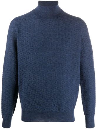 Canali Maglione con dettaglio a coste - Blu