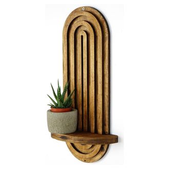 Dmora Estante Pernumia, Un Estante, Sombra Color Estructura Roble Claro, 20x9x40h Cm Marr&oacute;n Roble Claro