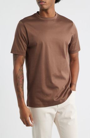 Aur&eacute;lien AUR1 Solid Cotton T-Shirt in Chocolate at Nordstrom, Size Medium