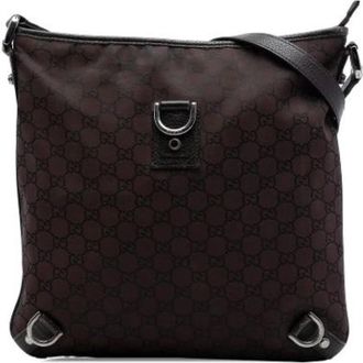 Gucci Pre-owned Nylon Crossbody Bag - Dames - Vintage Schoudertas - Bruin - ONE Size - Nylon - Vintage
