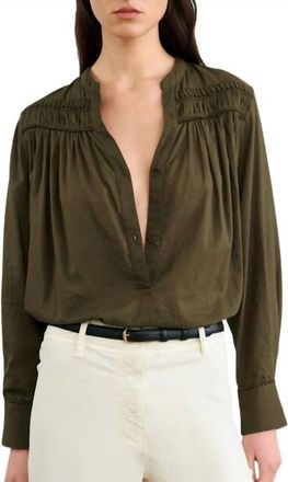 Nili Lotan Womens Clarys Top In Olive Green