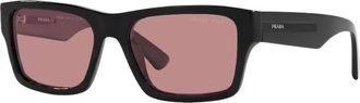 Prada Zonnebril - Heren - Zonnebrillen - Zwart - 56 MM - Accessoires