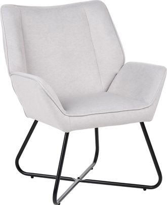 Beliani Sill&oacute;n Con Acolchado Grueso Asiento Profundo Patas De Acero Tapizado De Terciopelo Repelente Al Agua Y F&aacute;cil De Limpiar Gris Claro Gressela