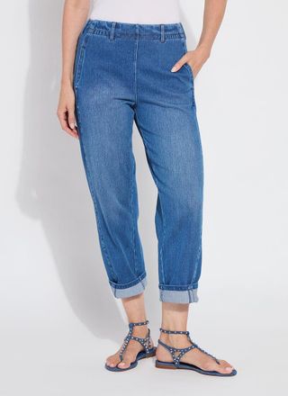 Lyss&eacute; Winslet Cuffed Barrel Crop Denim (27 Inseam)
