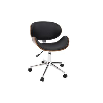 Miliboo Silla De Escritorio Dise&ntilde;o Negro Y Madera Walnut