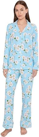 Bedhead Pajamas Long Sleeve Classic Cotton Knit Pajama Set Womens Pajama Sets Magnolia Breeze : LG (US 12-14), Cotton/Down