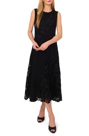 Ted Baker Guipure Lace Appliqu&eacute; Midi Dress in Rich Black at Nordstrom Rack, Size 2