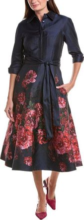 Teri Jon by Rickie Freeman Teri Jon By Rickie Freeman Jacquard Floral Paisley Print Shirtdress