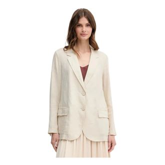 Benetton Blazer van puur linnen - Dames - Blazers - Beige - XS - Linnen - Jassen