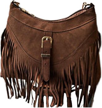 Generic Vintage Women Large Capacity Shoulder Bag, Bohemian Style Matte Texture Single Shoulder Crossbody Bag(Dark Brown)