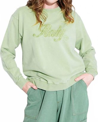 0039 Italy Monja Crew Sweater In Sage Green
