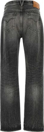 Versace Mens Black Denim Jeans Mediumgrey Exterior: Cotton
