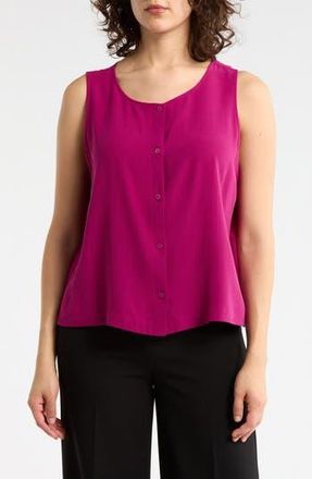 Eileen Fisher Button Front Silk Vest in Sangria at Nordstrom Rack, Size Xx-Small
