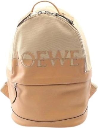 Loewe Pre-owned Backpacks, female, Beige, Size: ONE SIZE Pre-owned Canvas Backpack