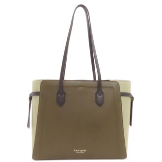 Kate Spade New York Black Khaki Leather Tote Bag (Pre-Owned)