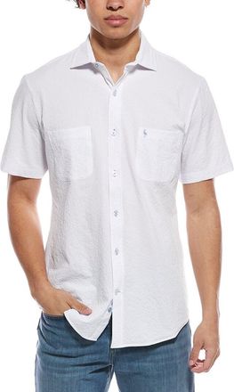 Tailorbyrd Tailorbyrd Solid Seersucker Short Sleeve Shirt