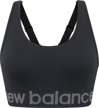 New Balance Seamless Cami Sports Bra, Adjustable Straps with Keyhole Breathability, Black, M