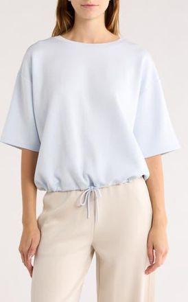 Zella Whisper Drawstring Hem Knit Top in Blue Ancient at Nordstrom Rack, Size X-Small