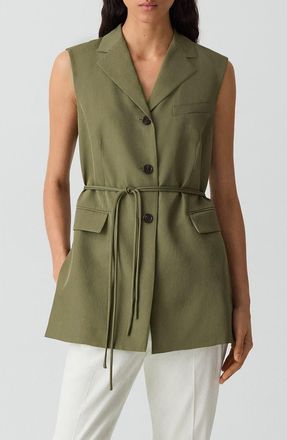 Theory 3-Button Slash Vest in Forest Moss at Nordstrom, Size 00