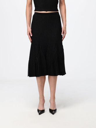 Elisabetta Franchi High-Waisted Midi Knit Skirt with Straight Hem