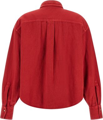 Brunello Cucinelli Garment-Dyed Cotton and Linen Shirt - Red