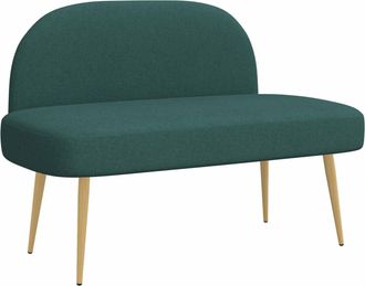 vidaXL Banco Tapizado Con Respaldo Verde Oscuro 110 X 60 X 76 Cm Vidaxl
