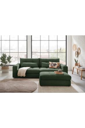 Livetastic Hocker, Dunkelgr&uuml;n, Textil, quadratisch, 110x47x70 cm, Made in EU, Wohnzimmer, Sessel, Hocker & Hockerb&auml;nke, Sitzhocker