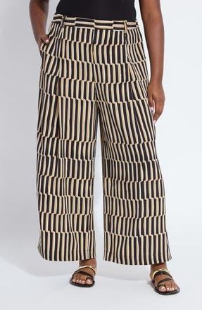 Lyss&eacute; Santana Pleated Trousers in Breezy Stripe at Nordstrom Rack, Size 3 X