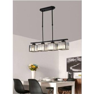 Trade Shop Trade Shop Traesio - Trade Shop - Lampadario Da Soffitto E27 Sospensione 4 Cubi Design Moderno Metallo Nero A32-4