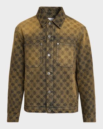 Off-white Arrow Monogram Denim Jacquard Skate Jacket